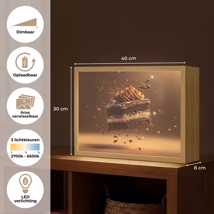 Lightbox - Wandlamp - Taart - Chocolade - Eten - Brownie — 10
