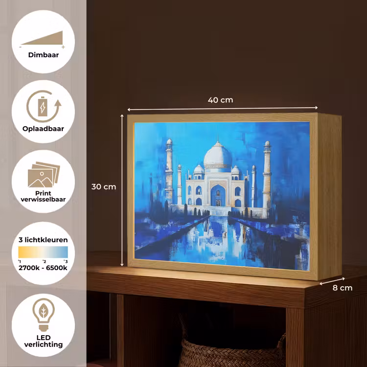 Lightbox - Wandlamp - Taj Mahal - Ramadan - Blauw - Islamitische — 10