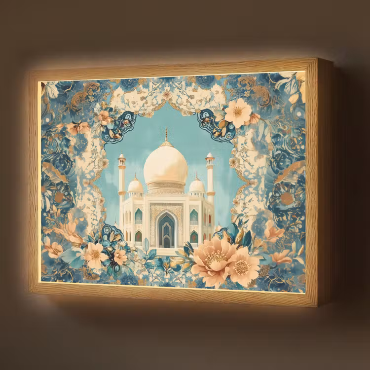 Lightbox - Wandlamp - Taj Mahal - Ramadan - Bloemen - Islamitische — 1