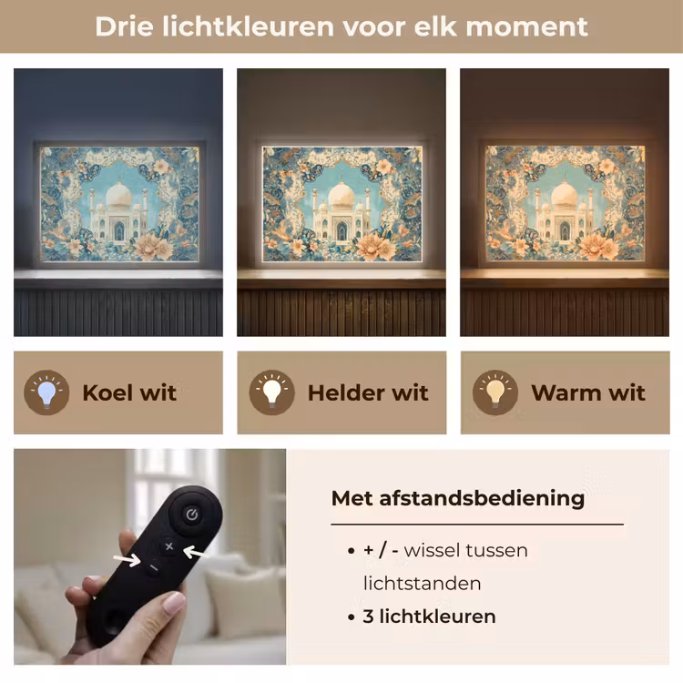 Lightbox - Wandlamp - Taj Mahal - Ramadan - Bloemen - Islamitische — 8
