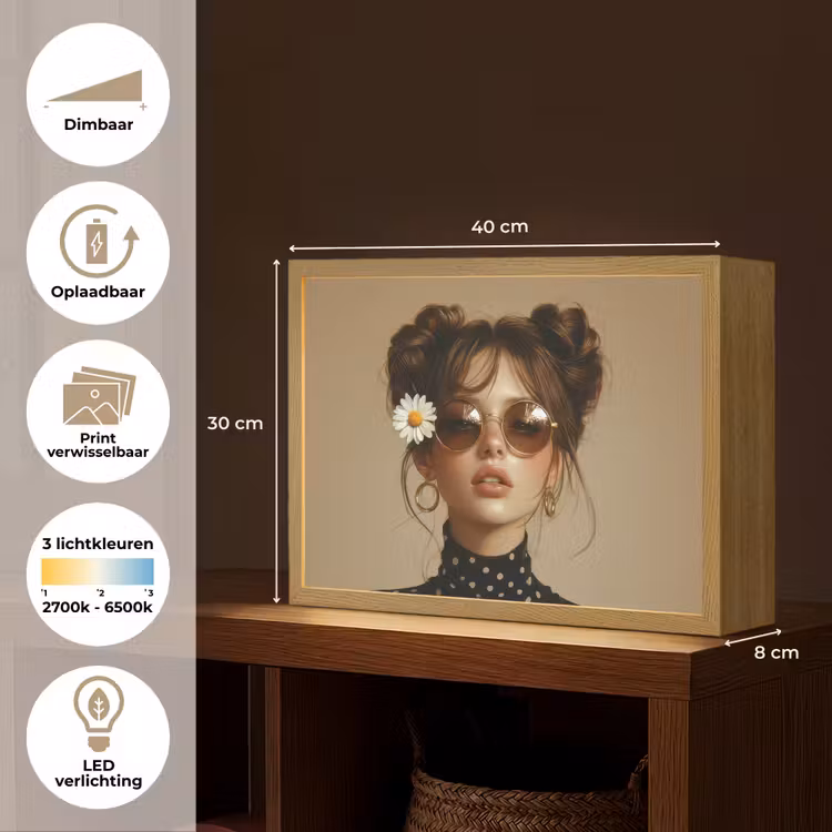 Lightbox - Wandlamp - Vrouw - Beige - Bloem - Modern - Portret — 10