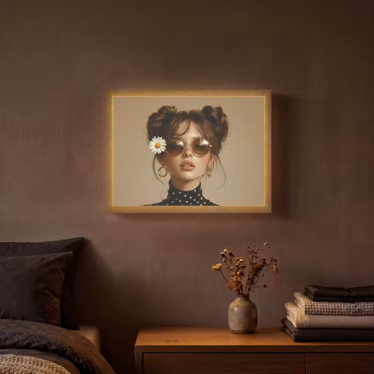 Lightbox - Wandlamp - Vrouw - Beige - Bloem - Modern - Portret — 3