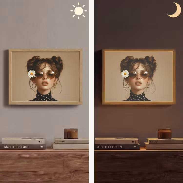 Lightbox - Wandlamp - Vrouw - Beige - Bloem - Modern - Portret — 6