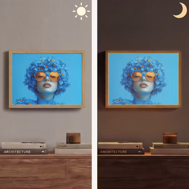 Lightbox - Wandlamp - Vrouw - Bloem - Blauw - Modern - Bril - Portret — 6