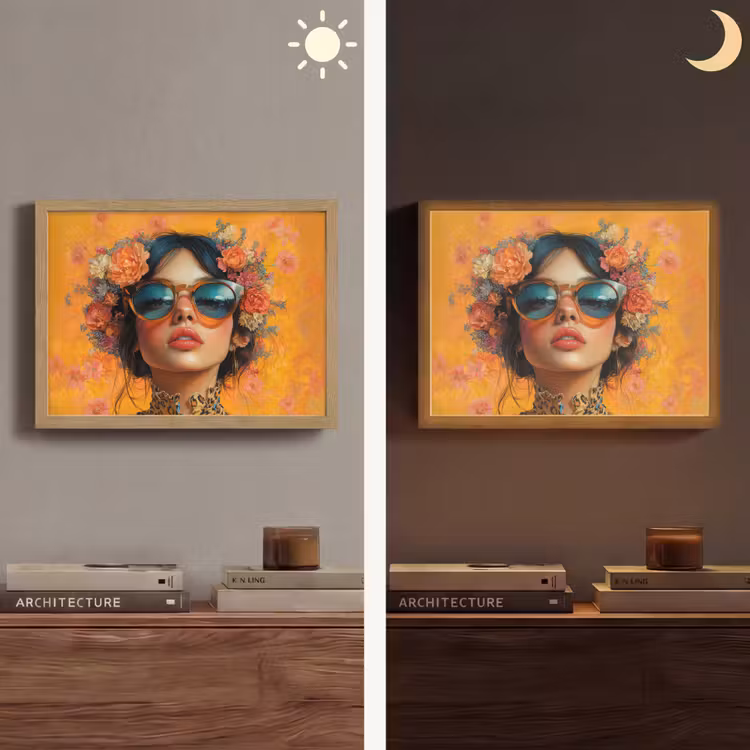 Lightbox - Wandlamp - Vrouw - Bloemen - Aesthetic - Oranje — 6