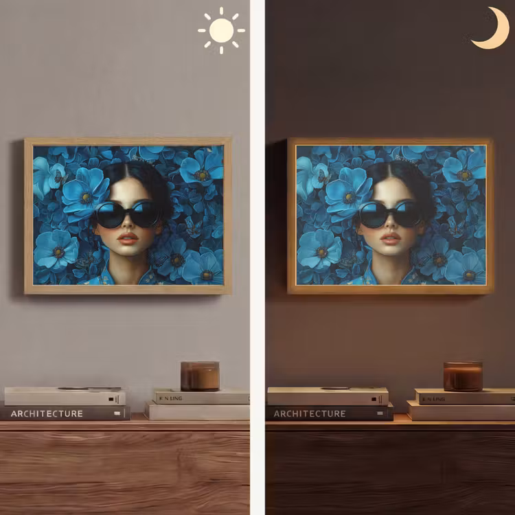 Lightbox - Wandlamp - Vrouw - Bloemen - Blauw - Aesthetic - Luxe — 6