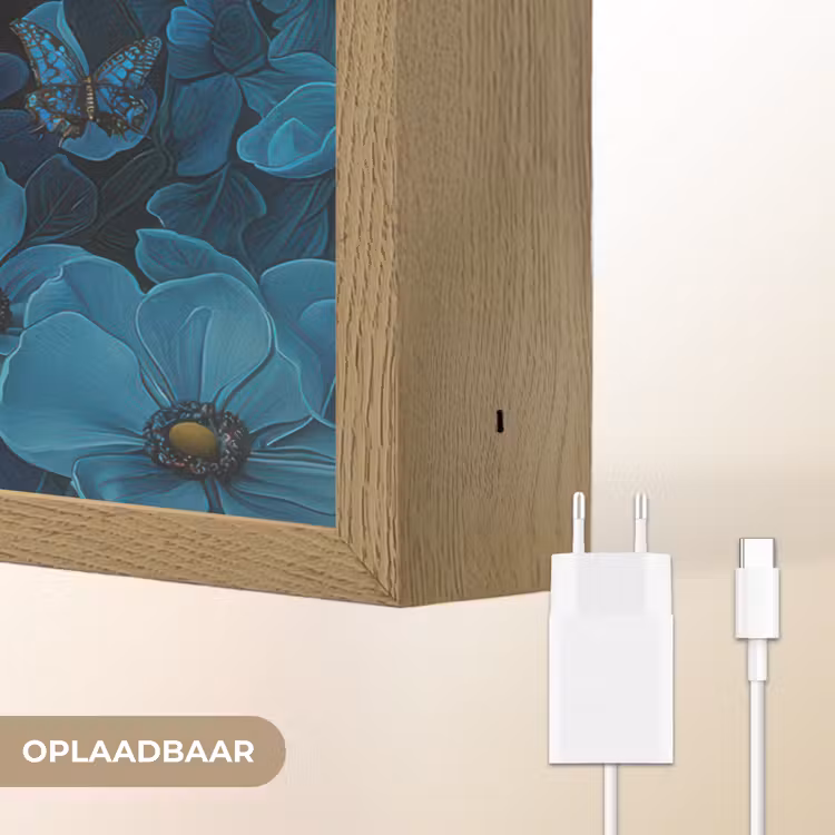 Lightbox - Wandlamp - Vrouw - Bloemen - Blauw - Aesthetic - Luxe — 7