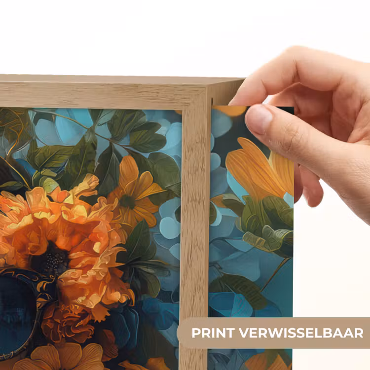 Lightbox - Wandlamp - Vrouw - Bloemen - Oranje - Blauw - Modern — 5
