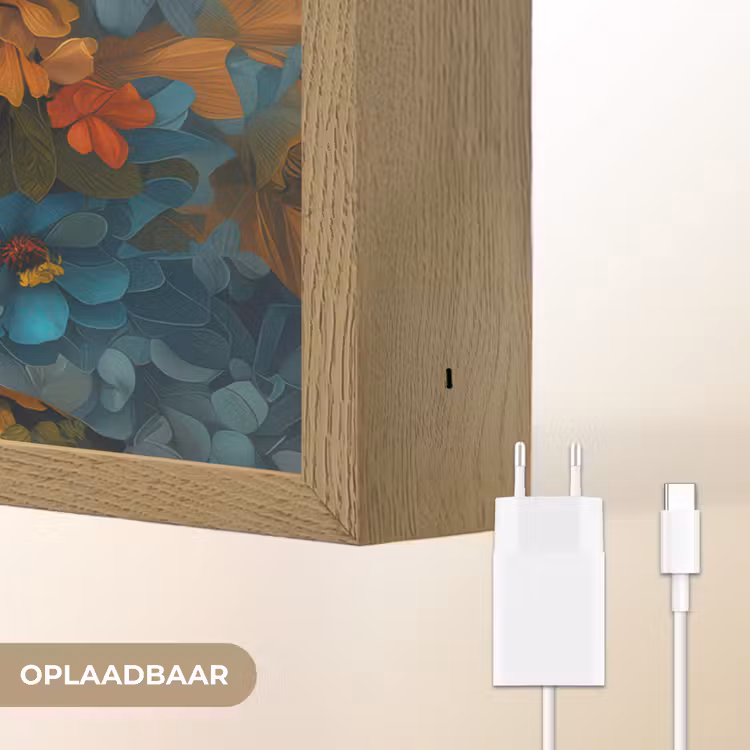 Lightbox - Wandlamp - Vrouw - Bloemen - Oranje - Blauw - Modern — 7