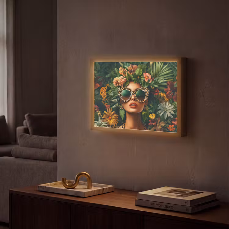 Lightbox - Wandlamp - Vrouw - Panterprint - Jungle - Natuur - Luxe — 2