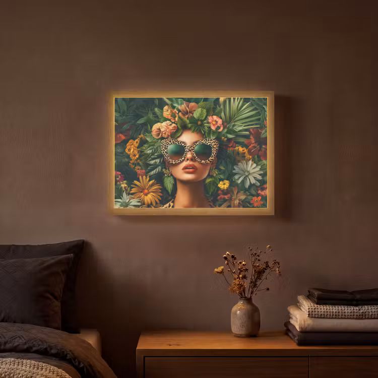 Lightbox - Wandlamp - Vrouw - Panterprint - Jungle - Natuur - Luxe — 3