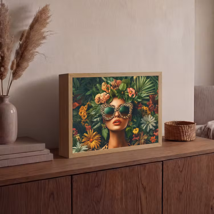Lightbox - Wandlamp - Vrouw - Panterprint - Jungle - Natuur - Luxe — 4