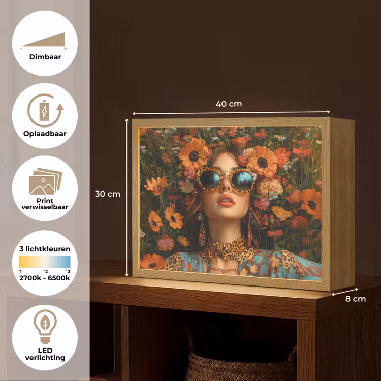 Lightbox - Wandlamp - Vrouwen - Bloemen - Modern - Bril - Abstract — 10
