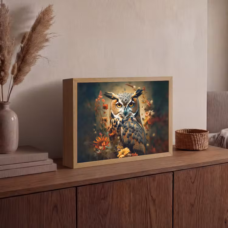 Lightbox - Wandlamp - Uil - Vogel - Bloemen - Planten - Botanisch — 4