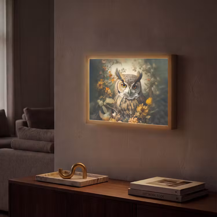 Lightbox - Wandlamp - Uil - Vogels - Bloemen - Natuur — 2