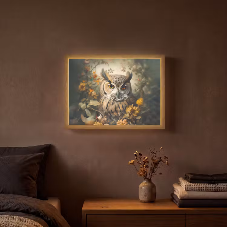 Lightbox - Wandlamp - Uil - Vogels - Bloemen - Natuur — 3