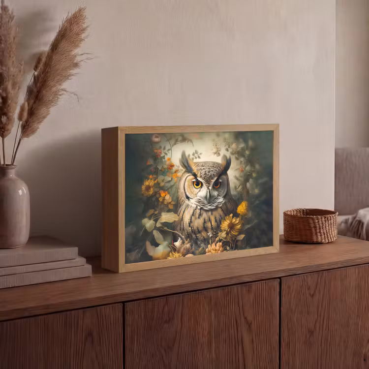 Lightbox - Wandlamp - Uil - Vogels - Bloemen - Natuur — 4