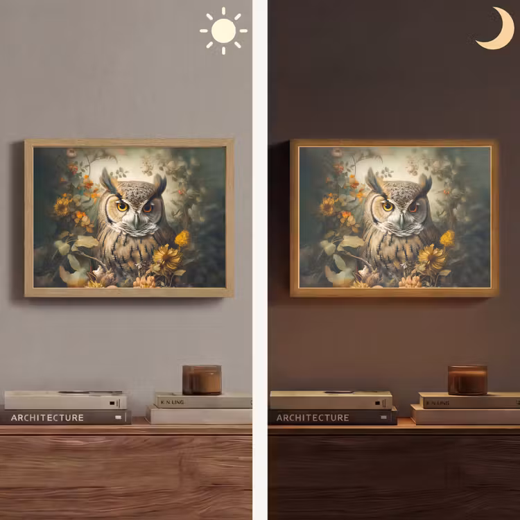 Lightbox - Wandlamp - Uil - Vogels - Bloemen - Natuur — 6