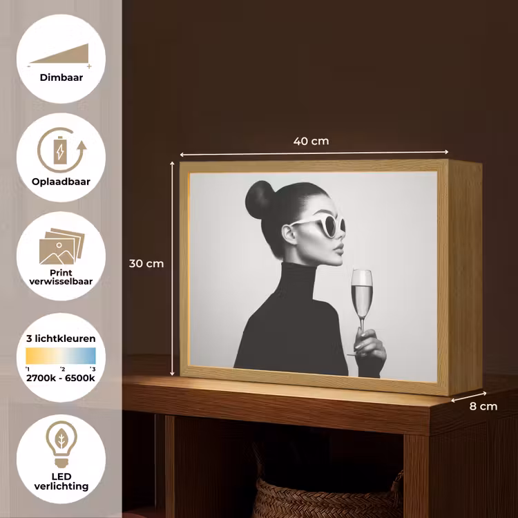 Lightbox - Wandlamp - Vrouw - Champagne - Modern — 10