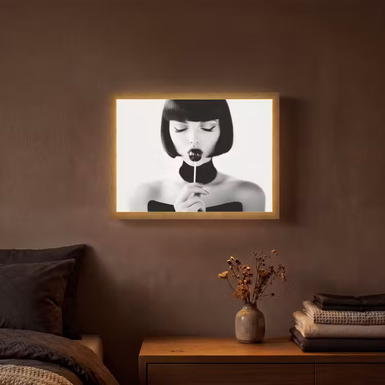Lightbox - Wandlamp - Vrouw - Lolly - Zwart - Wit — 3