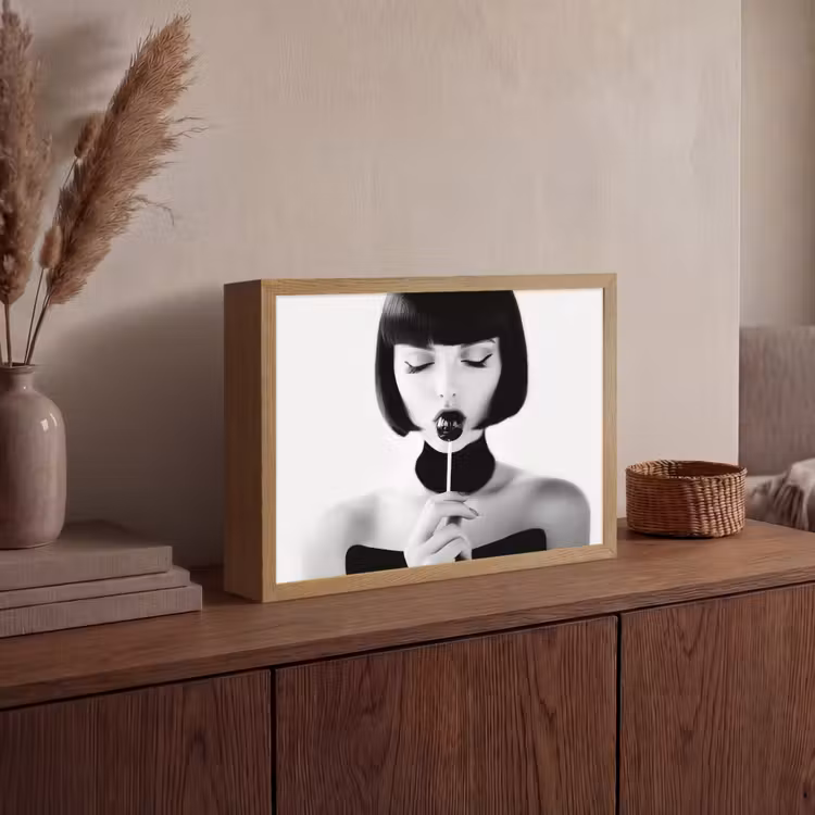 Lightbox - Wandlamp - Vrouw - Lolly - Zwart - Wit — 4