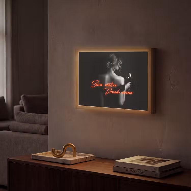 Lightbox - Wandlamp - Wijn - Vrouw - Neon - Quote — 2
