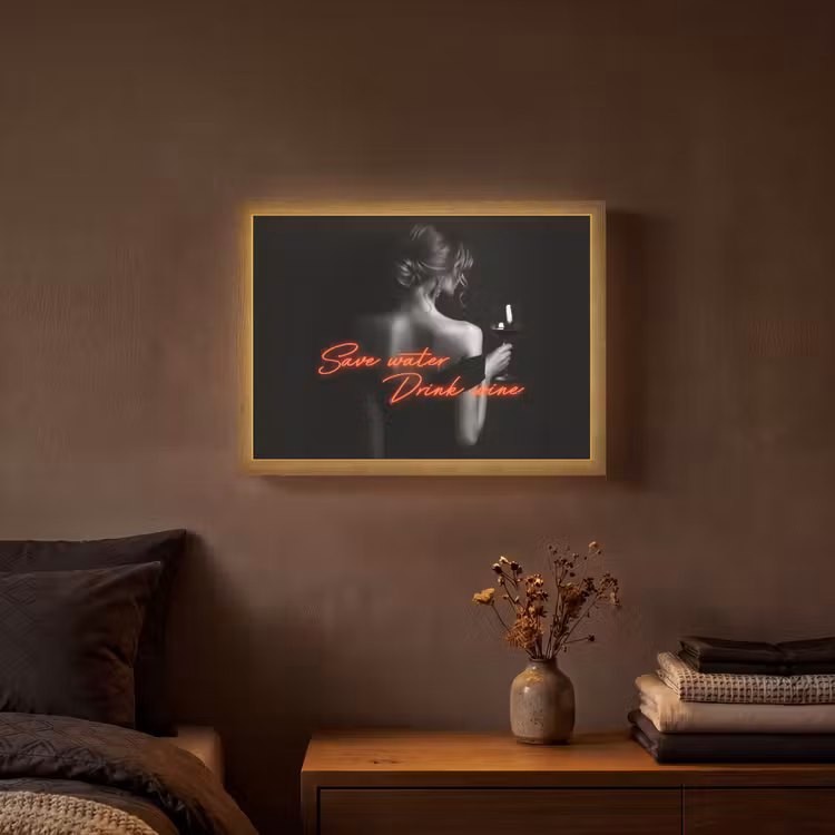 Lightbox - Wandlamp - Wijn - Vrouw - Neon - Quote — 3