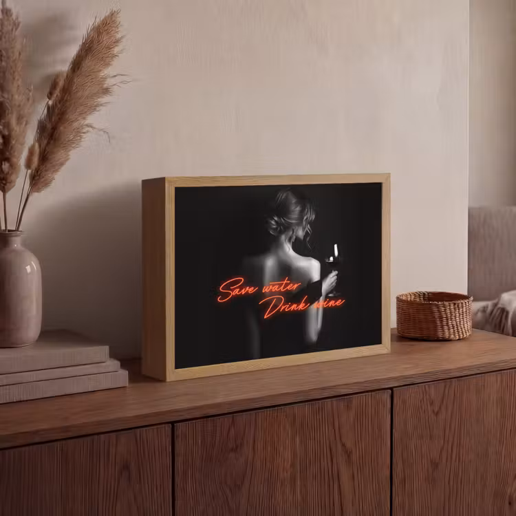 Lightbox - Wandlamp - Wijn - Vrouw - Neon - Quote — 4