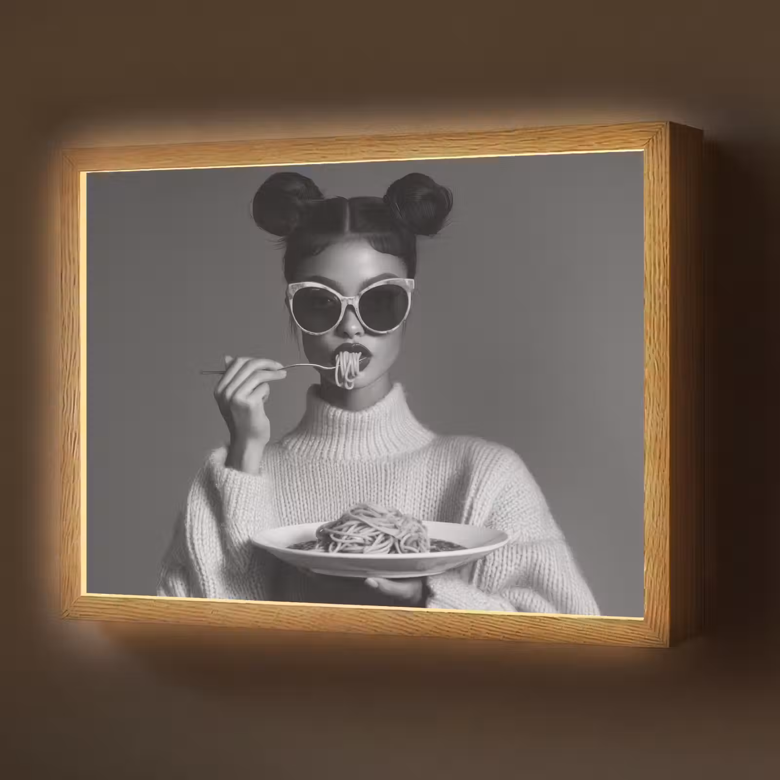 Lightbox - Wandlamp - Vrouw - Pasta - Zonnebril — 1