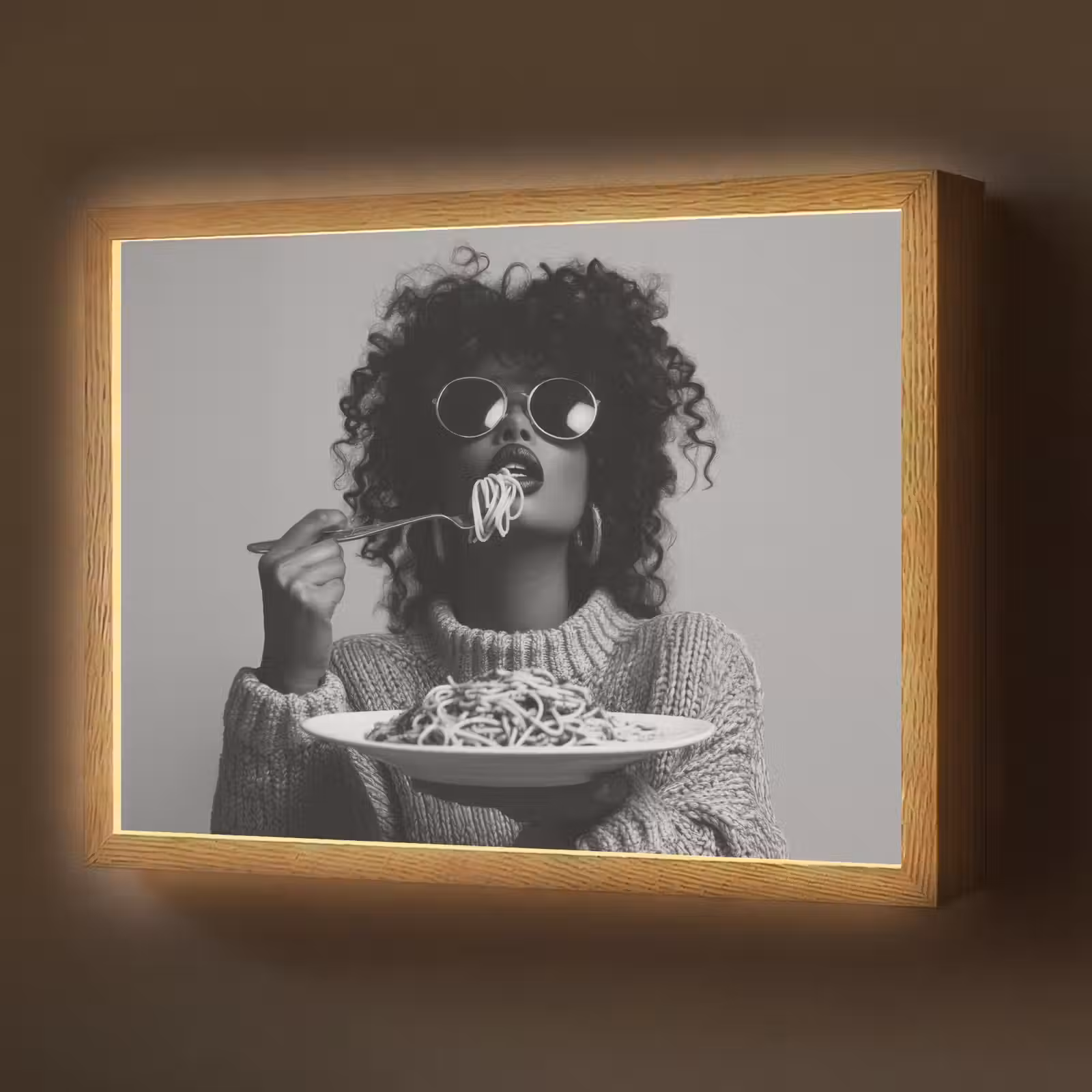Lightbox - Wandlamp - Vrouw - Pasta - Zwart - Wit — 1