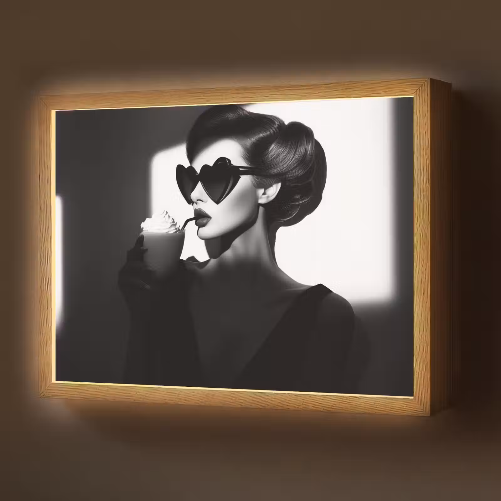 Lightbox - Wandlamp - Vrouw - Zwart - Hart — 1