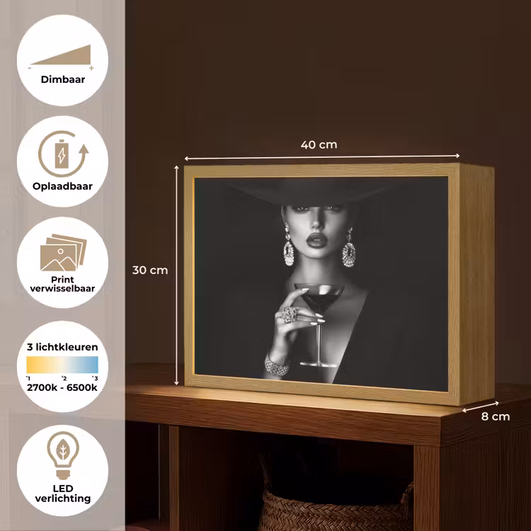 Lightbox - Wandlamp - Vrouw - Cocktail - Chic — 10