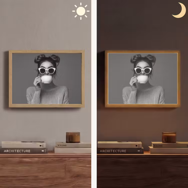 Lightbox - Wandlamp - Vrouw - Koffie - Zwart - Wit — 6