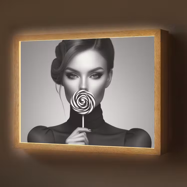 Lightbox - Wandlamp - Vrouw - Lolly - Zwart — 1