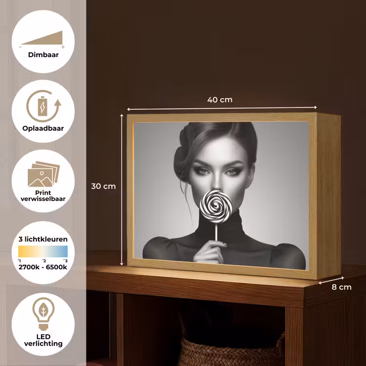 Lightbox - Wandlamp - Vrouw - Lolly - Zwart — 10