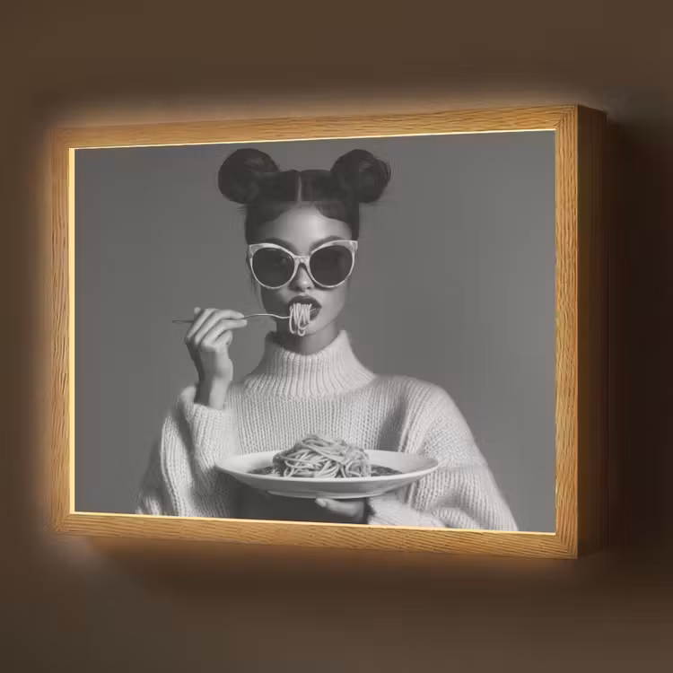 Lightbox - Wandlamp - Vrouw - Pasta - Zonnebril — 1