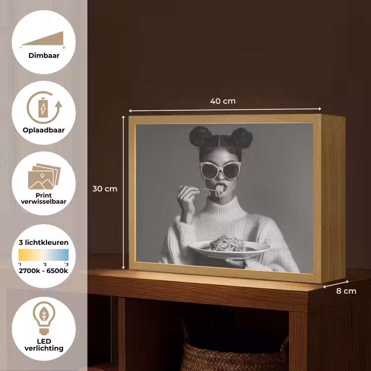 Lightbox - Wandlamp - Vrouw - Pasta - Zonnebril — 10