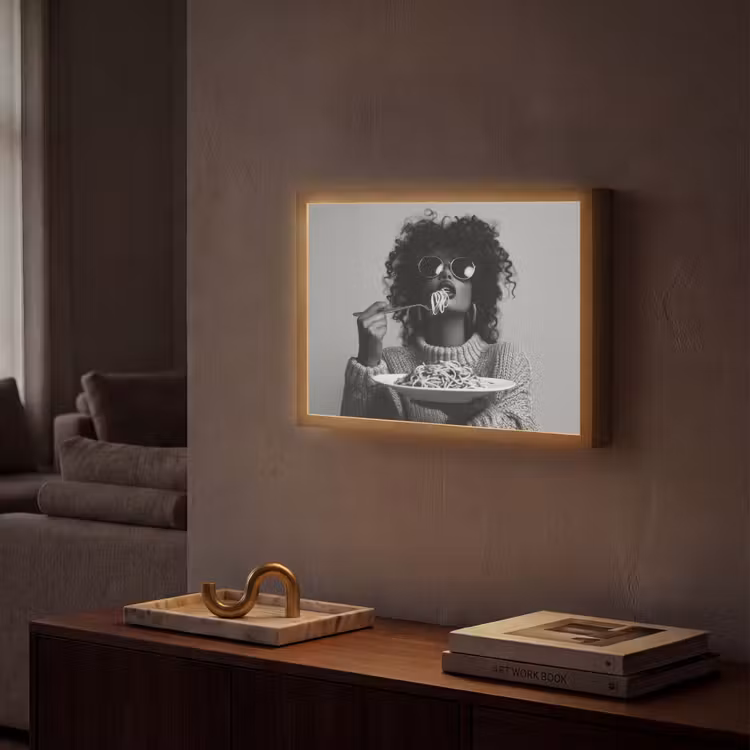 Lightbox - Wandlamp - Vrouw - Pasta - Zwart - Wit — 2