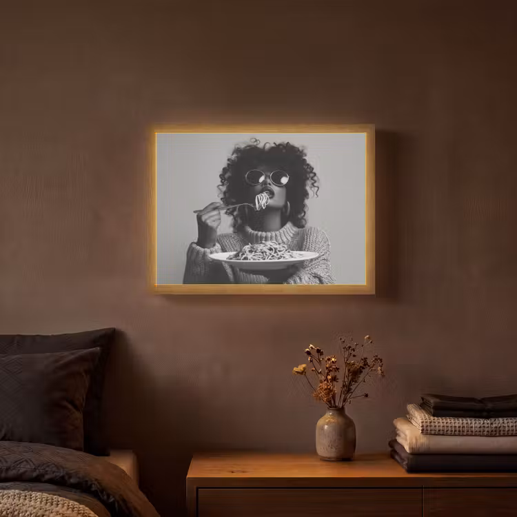 Lightbox - Wandlamp - Vrouw - Pasta - Zwart - Wit — 3