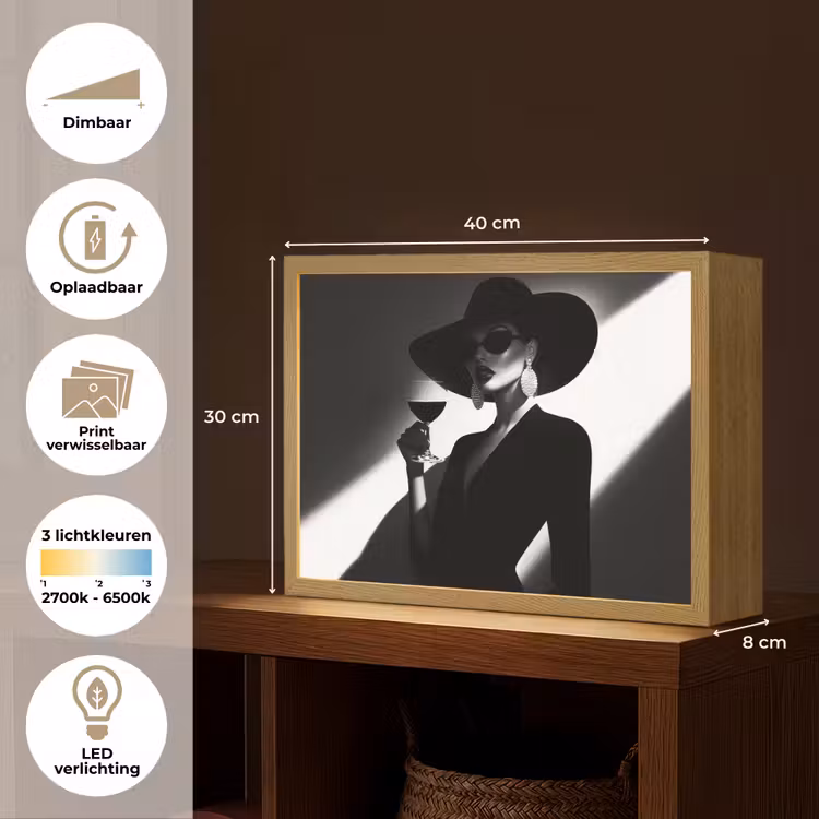 Lightbox - Wandlamp - Vrouw - Wijn - Chic — 10