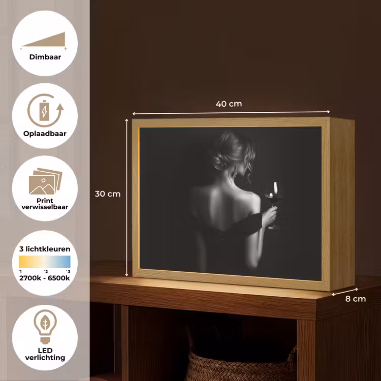Lightbox - Wandlamp - Vrouw - Wijn - Jurk — 10