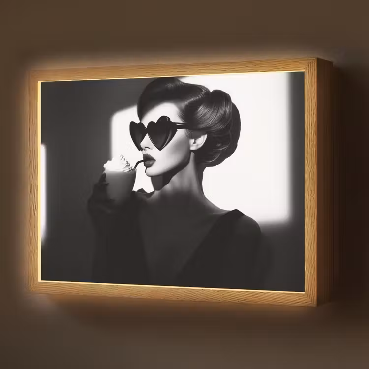 Lightbox - Wandlamp - Vrouw - Zwart - Hart — 1