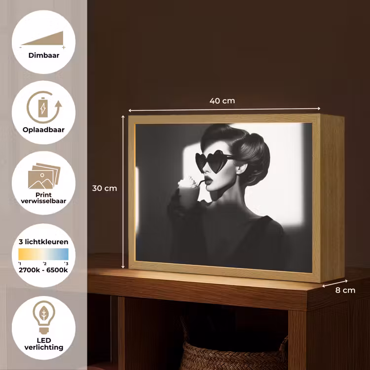 Lightbox - Wandlamp - Vrouw - Zwart - Hart — 10