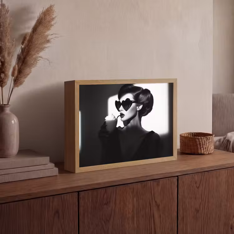 Lightbox - Wandlamp - Vrouw - Zwart - Hart — 4