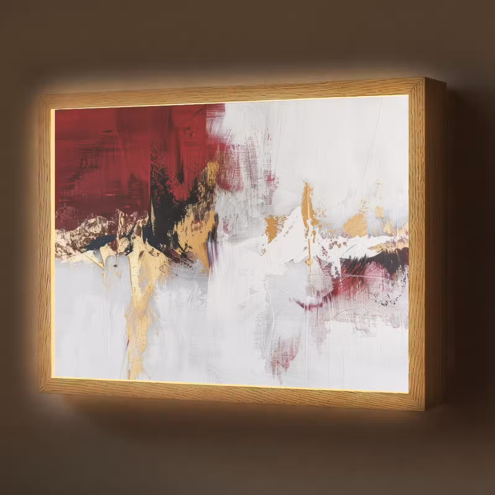 Lightbox - Wandlamp - Rood - Marmer - Abstract - Goud - Modern — 1