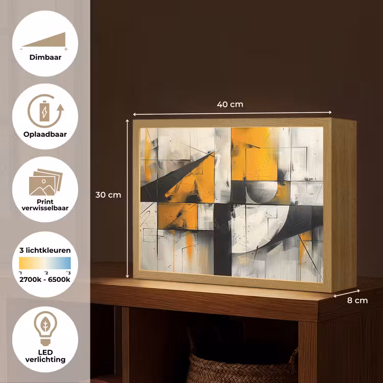 Lightbox - Wandlamp - Geel - Abstract - Modern - Vormen — 10