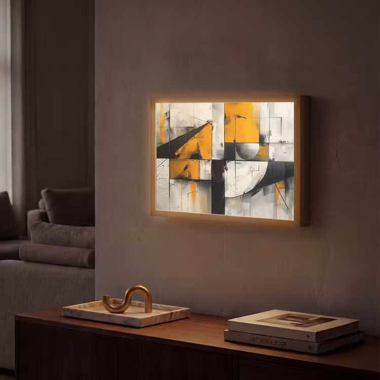 Lightbox - Wandlamp - Geel - Abstract - Modern - Vormen — 2