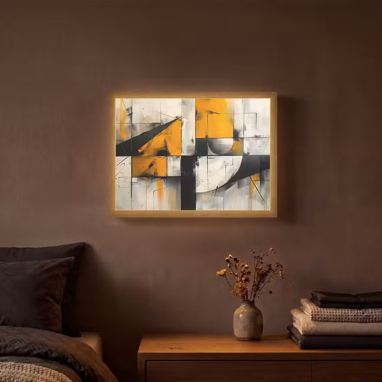 Lightbox - Wandlamp - Geel - Abstract - Modern - Vormen — 3