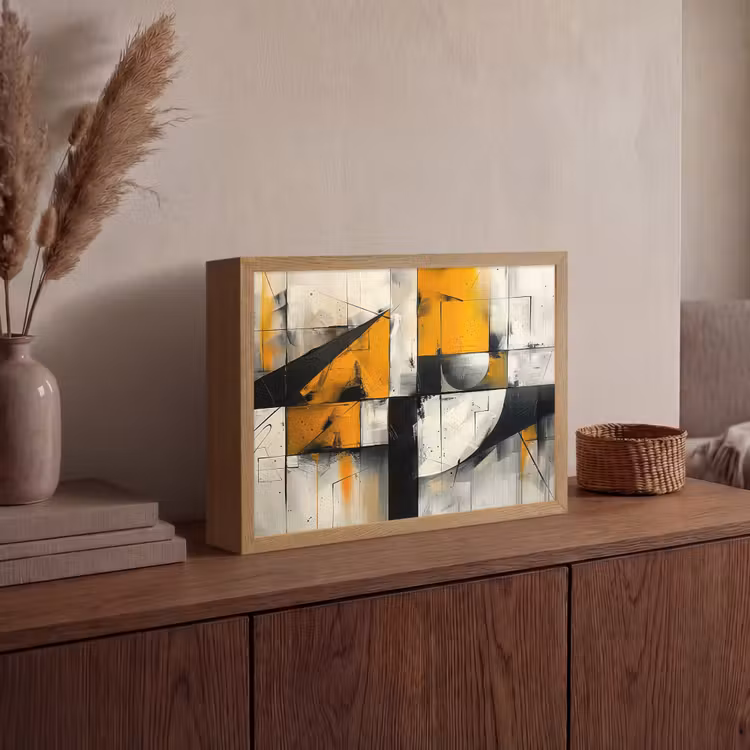 Lightbox - Wandlamp - Geel - Abstract - Modern - Vormen — 4