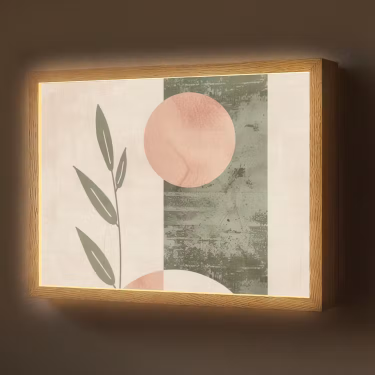 Lightbox - Wandlamp - Geometrisch - Roze - Groen - Natuur — 1